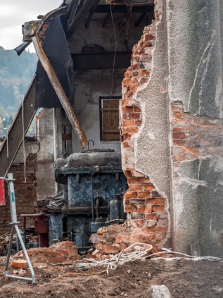 Abriss Flusskraftwerk Werder