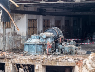 Abriss Flusskraftwerk Werder