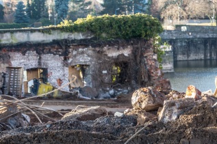 Abriss Flusskraftwerk Werder