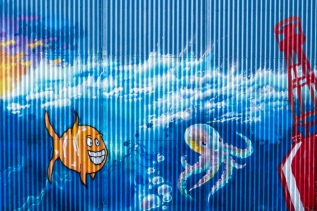 Wandbild an der alten Heringsfischerei Wandbild an der alten Heringsfischerei