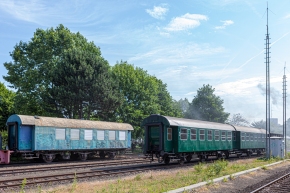 Waggons der Museumseisenbahn auf dem Bahnhof Oberstadt