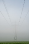 Höchstspannungsleitung im Nebel